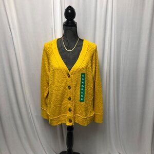 Vince Camuto Yellow Cardigan Sweater
